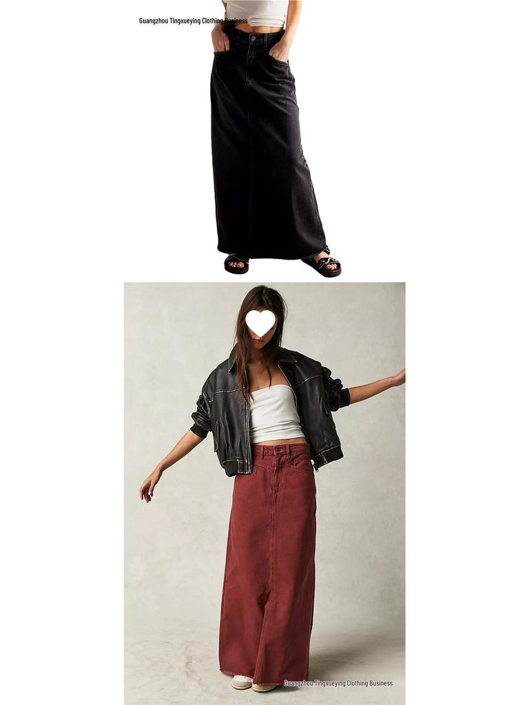 Summer Women's Loose Straight Casual Denim Skirt