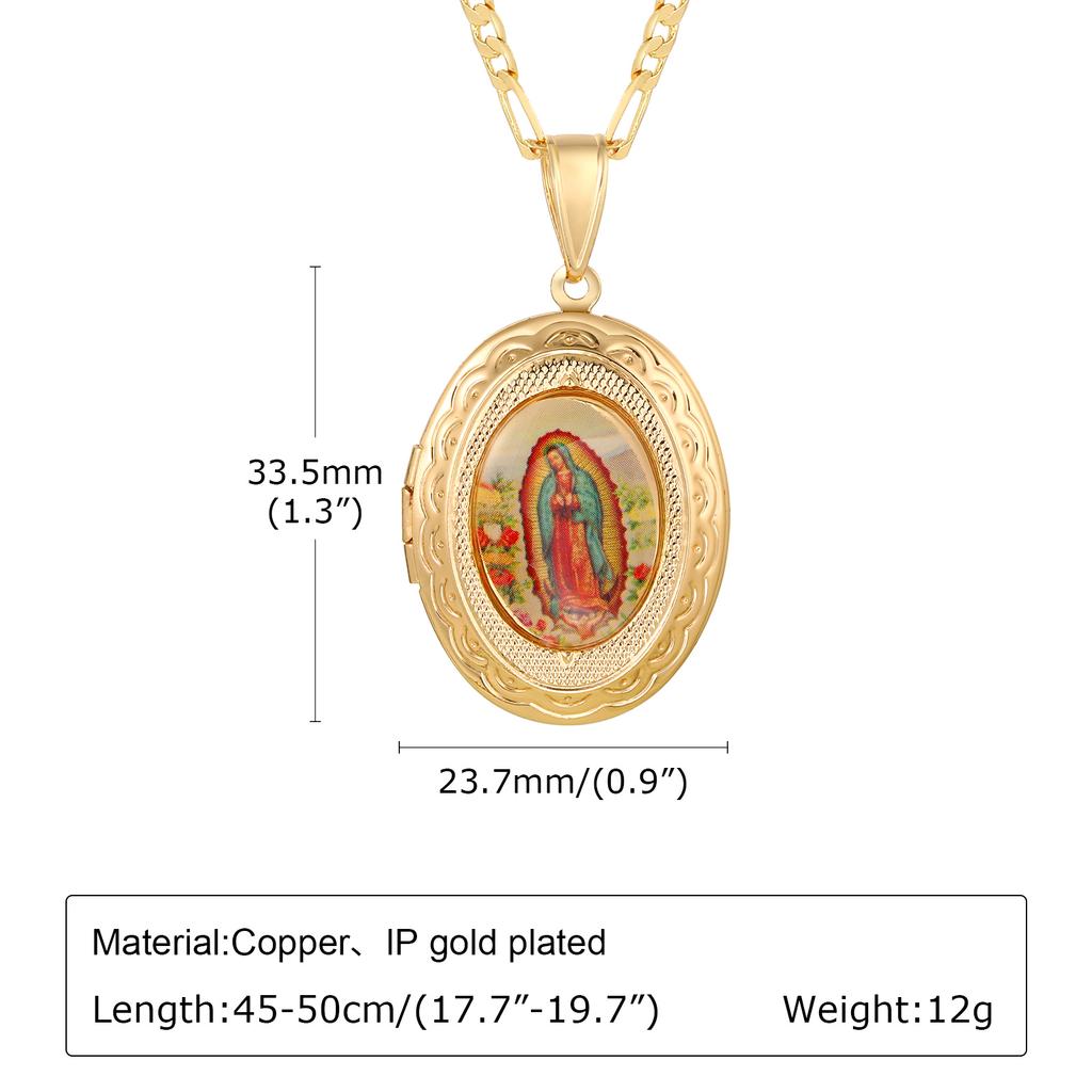 Locked Virgin Mary Necklace Pendant for Women Gift, Miraculous Medals Catholic Christian Jewelry