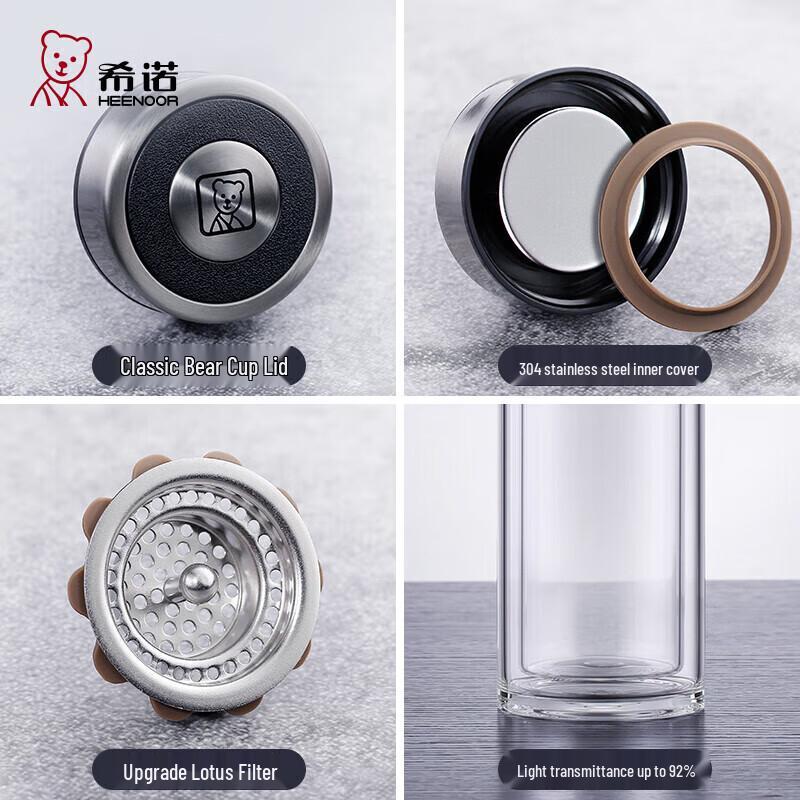 XinNuo Glass Water Bottle with Infuser