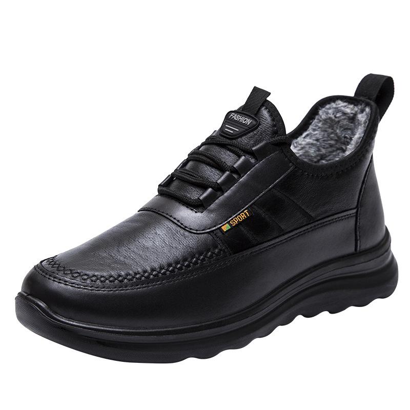 Warm, Non-Slip Waterproof Velvet-Lined Winter Cotton Shoes for Middle-Aged and Elderly Men and Women