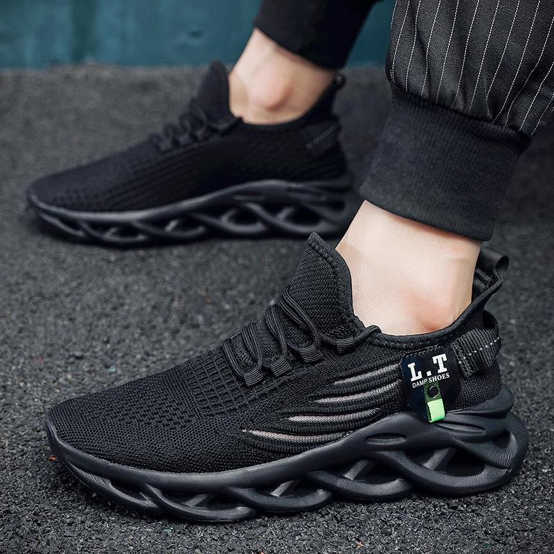 Extra large size men's shoes 2025 summer mesh sneakers fashion casual twist sole platform dad shoes blade running shoes