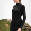 Fila Casual Stand Collar Half Zip Knit Long Sleeve T-Shirt Women Tops Deep-Black A11W517203FBK