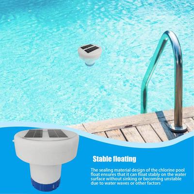 Flotteur de chlore pour piscine avec lumières solaires colorées Distributeur de chlore flottant étanche Tablette de chlore à débit réglable