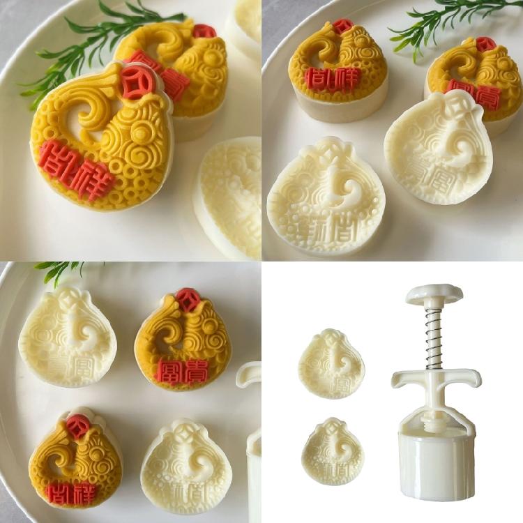 Fish Pattern Moon Cake Mold Pastry Tool Hand Press Cookie Dessert Cutter Baking Tool for MidAutumn Festival Easy Use