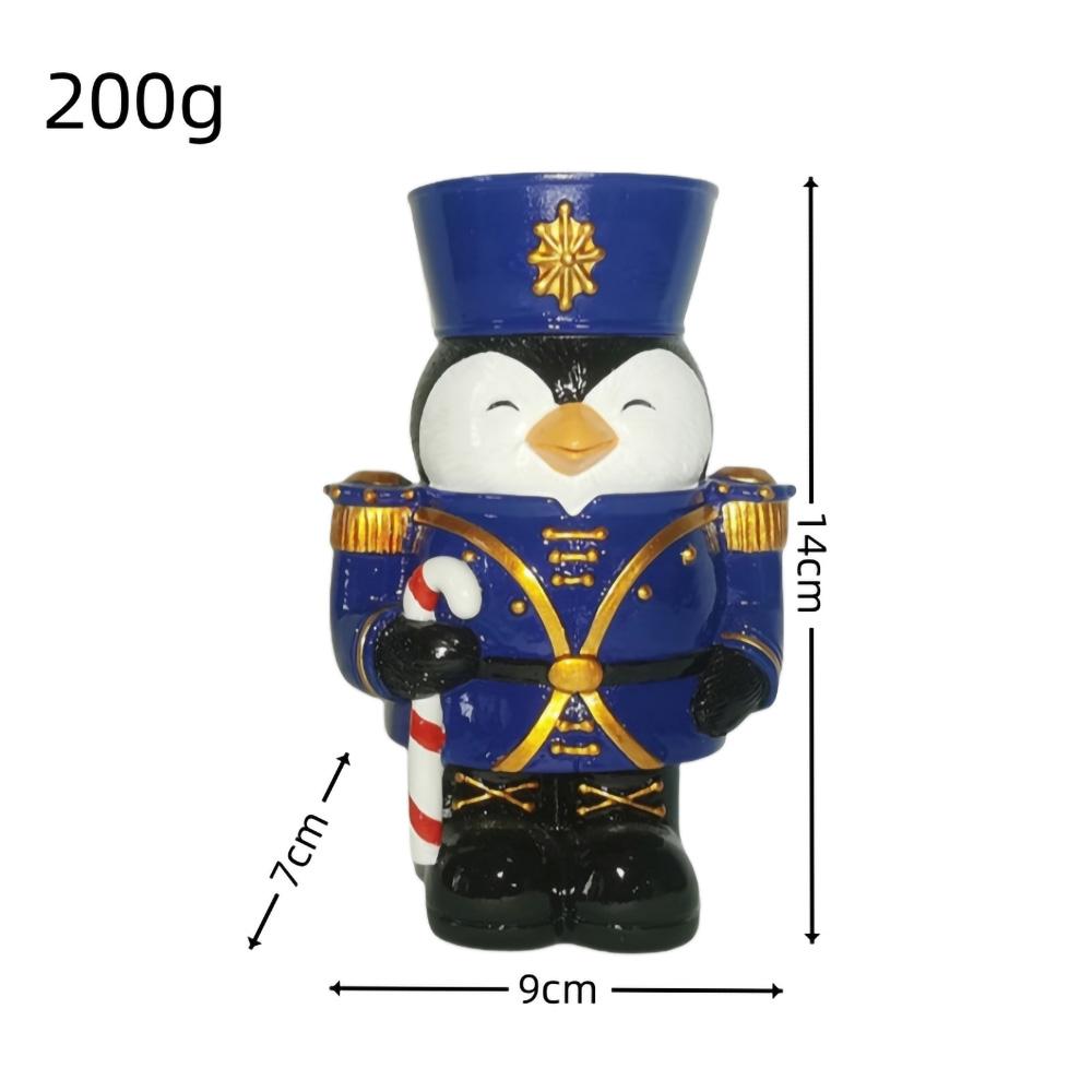 

European Resin Nutcracker Candlestick Animal Soldier Figurines Christmas Decorations Brown Bear Candle Holder New Year Ornaments