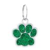 Small Glitter Dog Paw Print Pendant - Zinc Alloy Pet ID Tag (17x18mm)