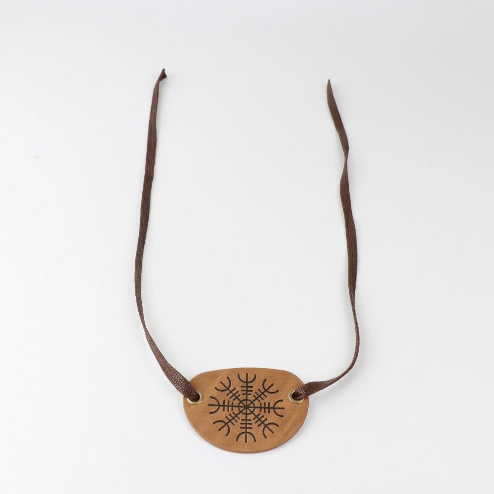 Hand Made Flat Profile Eyepatch Leather Halloween Costume Accessories Pirate Eye Mask