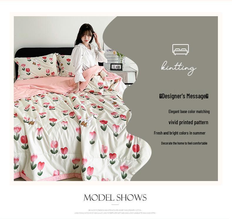 Summer Cotton Air Conditioning Quilt - Washable, Cool & Perfect for Gifting