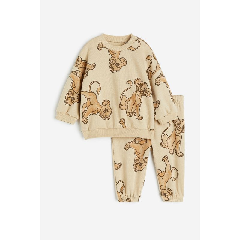 

[Disney Series] HM Children s Clothing Baby Boy 2-Piece Autumn Sweater Pants 1075227 Beige/Lion King 66/48
