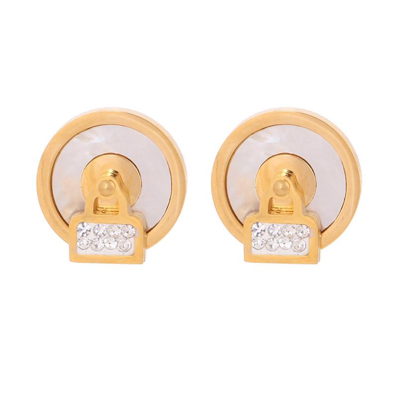 Crystal from Austrian Simple Titanium Steel Zircon Earrings Fit Women and Female
