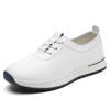 Women Platform Loafers Black Casual Leather Elevator Shoes Thick Sole Height Increase White Sneakers