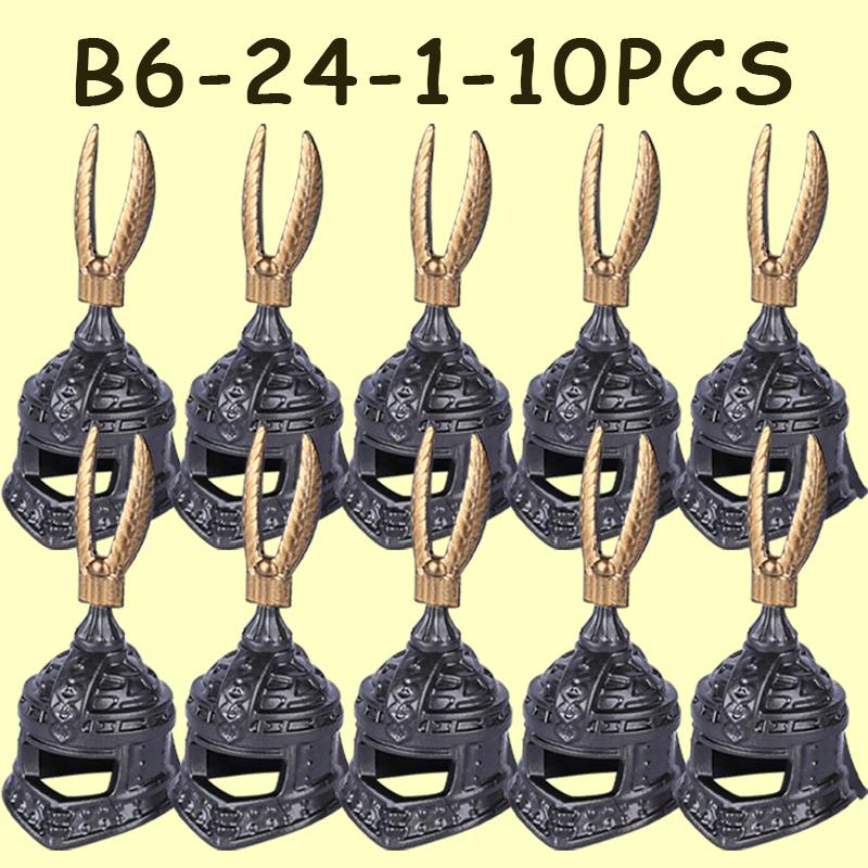 MOC Medieval Military Castle Soldier Figures Helmets Series Building Blocks Knights Accessories Warrior Hat  Bricks Toys Gifts