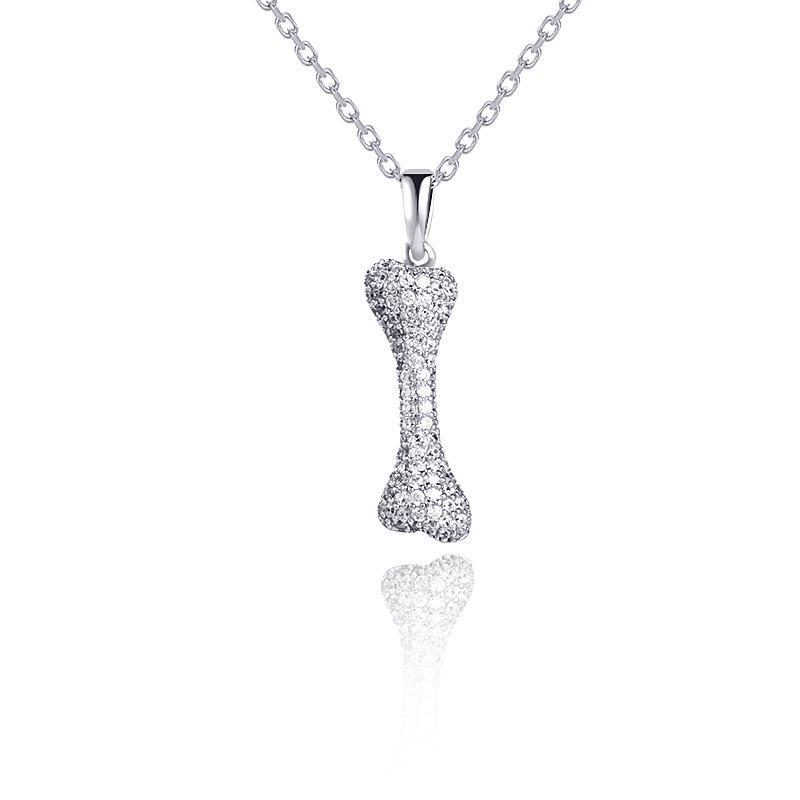 Wang Yibo Inspired S925 Silver Diamond Bone Necklace - Luxurious Unisex Pendant