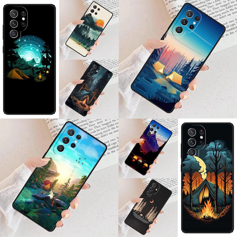 Nature Camping Art Cell Phone Case for Samsung Galaxy S26 Ultra S25 S24 S23 S22 S21 S20 Note10 Cover