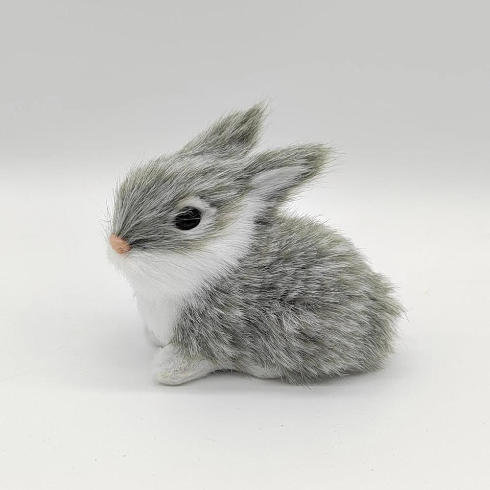 Simulation Plush Action Figures Kids Gift Simulation Rabbit Squatting Model Home DIY Decoration Rabbit Model Rabbits Decoration