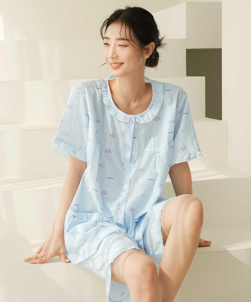 PALAN Pastel Bear Cotton Pajama Set
