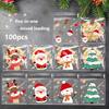 100pcs Christmas Treat Bags - Self-Sealing, Disposable Opp Candy & Cookie Pouches With Festive Cartoon Designs For Holiday Gifti