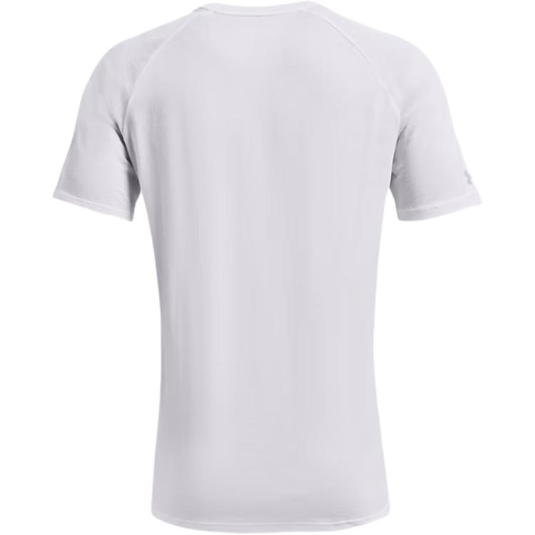 Under Armour Solid Color Crew Neck Short Sleeve T-Shirt Men tops White 1360695-100
