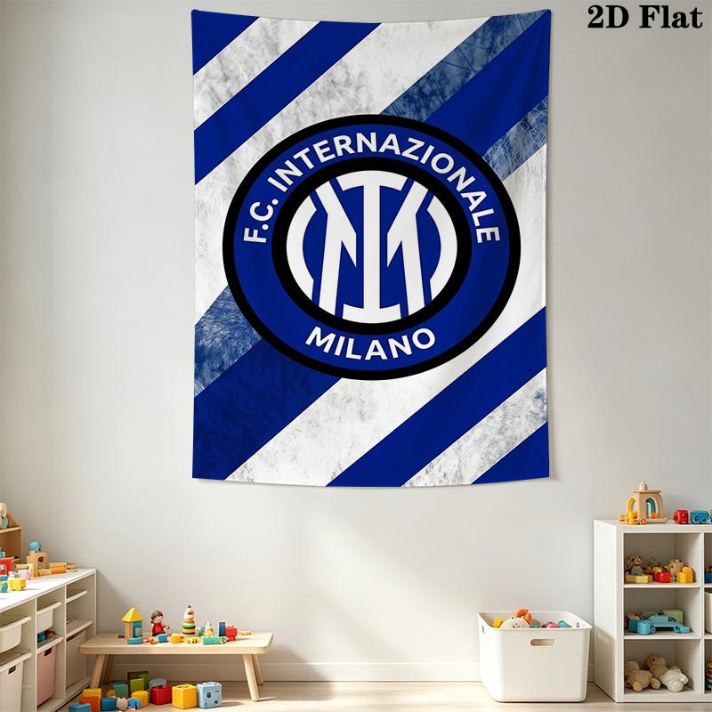 Inter Milan Crest Wallpaper Bedding 1 Duvet Cover 2 Pillowcase Without Core Christmas Birthday Gift Duvet Cover And Pillowcase