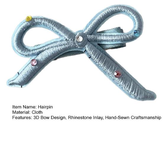 Girl Hairpin Rhinestone Inlays Three-Dimensional Bow Design Hair Pin Fixes Broken Bangs Hair Clip Hair Styling Tool