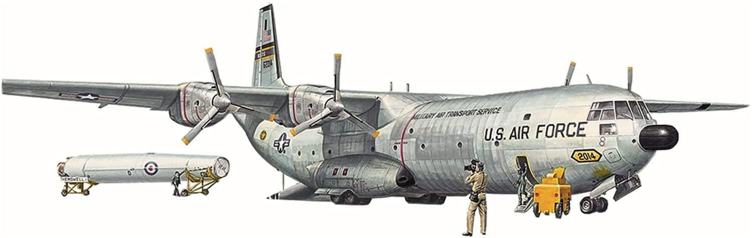 

Roden 1/144 Scale US Air Force Douglas C-133 Large Transport Aircraft PGM-17 Thor with Medium-Range Missiles Plastic Model Kit RE14336