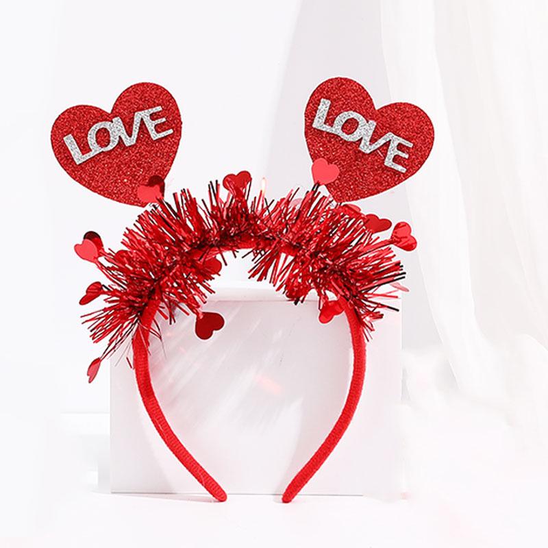 Valentine's Day Red Heart Headband Hair Clip - Wedding & Party Photo Prop