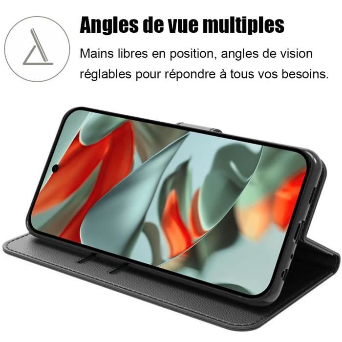 Coque - E.F.CONNECTION - pour Goole Pixel 9 Pro XL - Protection Rabat Cuir Synthétique - Antichoc - 2 Verres Trempés