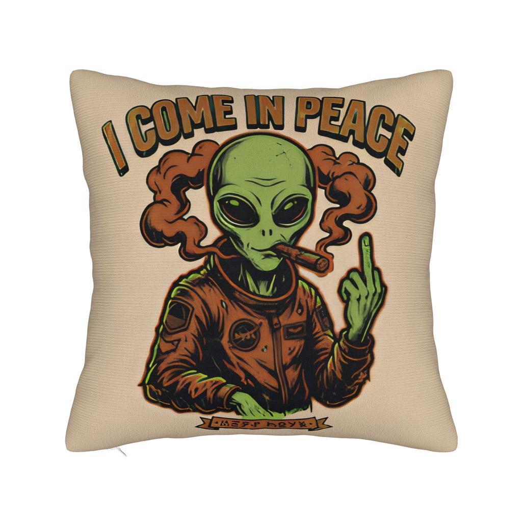 Ufo We Come In Space Alien Pillow Cover Funny Pillow Case For Living Room Bed Chair Soft Pillowcases Gift
