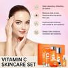 Vitamin C Skin Care Set, 6-in-1 Skin Care Set, Cleanser, Toner, Essence, Moisturizer, Eye Cream and Body Lotion, Anti-aging, Anti-wrinkle