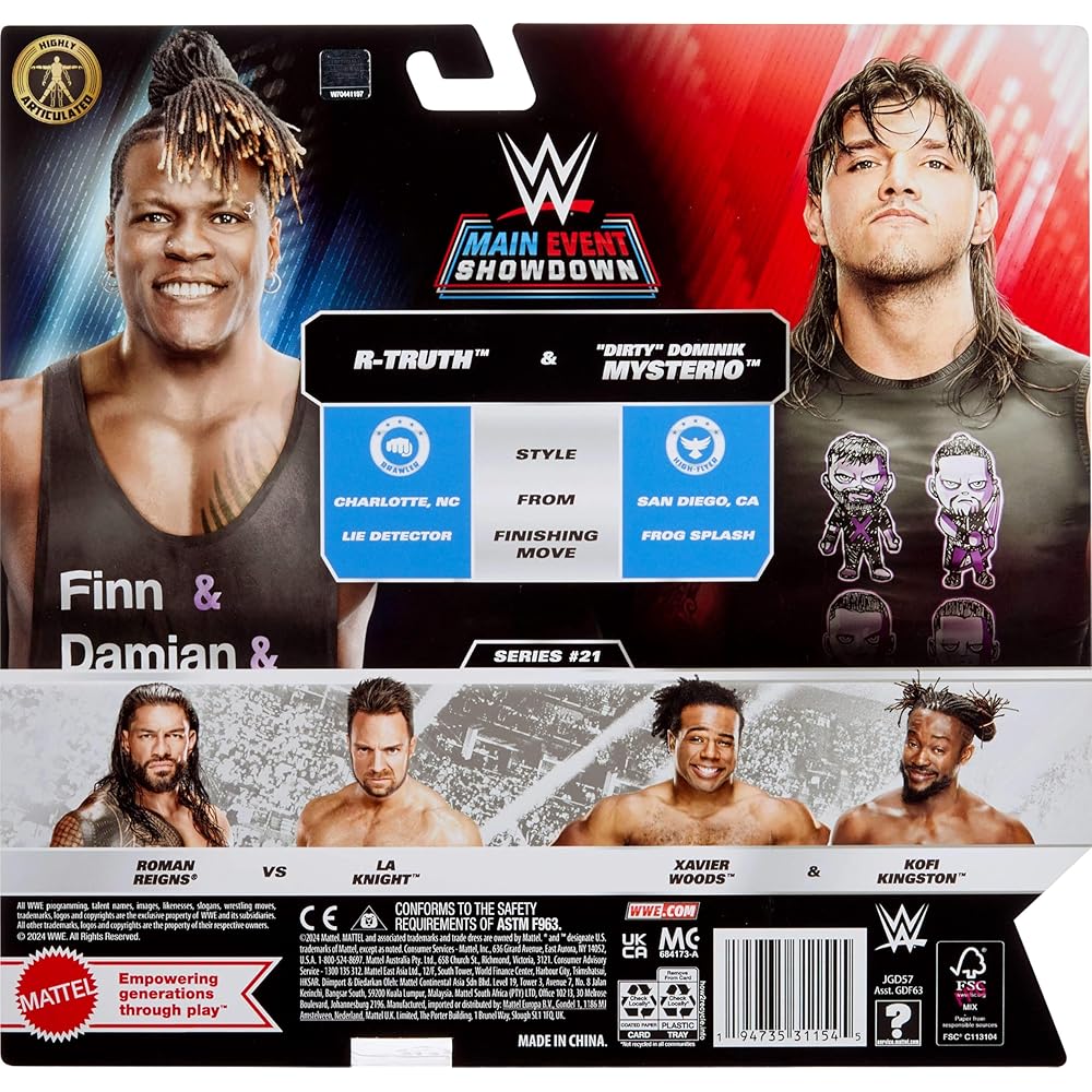 Mattel WWE Series #21 Action Figures 2-Pack R-Truth vs Dominik Mysterio 6 Inch with Accessories