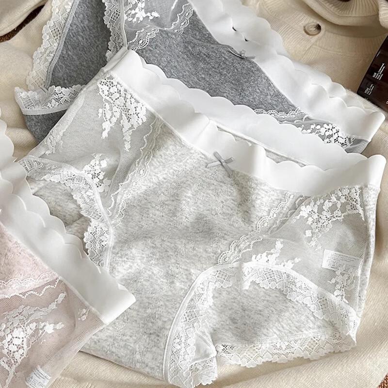 Women's Modal A-Class Baby Cotton Lace Antibacterial Mid-Waist Briefs