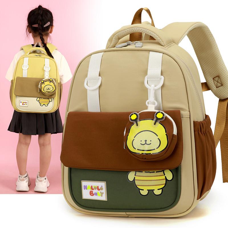 Pattern Toddler Bee Backpack With Lightweight Nylon Cartoon Schoolbag Kids For