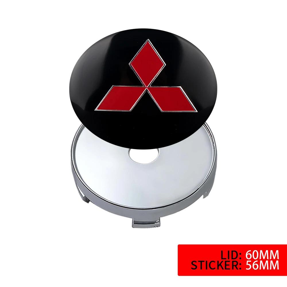 4pcs 56/60mm Cars Hub Caps Car Wheel Center Caps Hubcap Sticker Tire Hub Cover For Mitsubishi Ralliart Space Star Lancer Eclipse