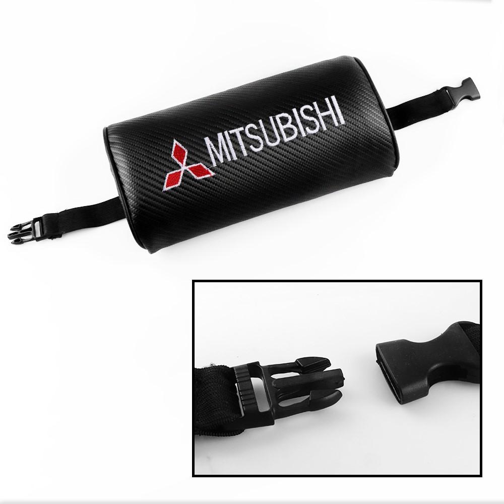 zjdf10 Car Seat Headrest Badge Neck Pillow Support Cushion Auto Accessories For Mitsubishi Ralliart Lancer Outlander Pajero Eclipse ASX