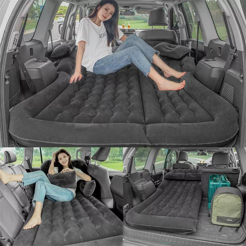 Tragbare SUV Reise Luftmatratze Kissen Aufblasbare Autobettmatratze Auto Campingmatratze Mit 2 Kissen Outdoor Campingkissen