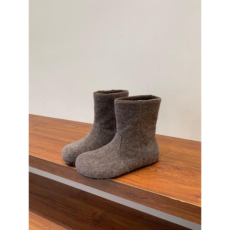 Women's Fashion Lightweight Height-enhancing Soft Sole Winter Warm Fur One Snow Boots Velvet Lined Non-slip Casual Sports Cotton Boots