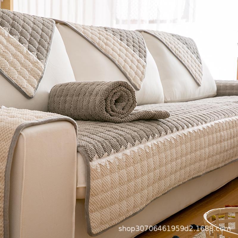 Sofa Cushion Universal In All Seasons, Thickened Seat Cushion, Simple Modern Leather Sofa Cover All-Inclusive Universal Cover Cloth Towel