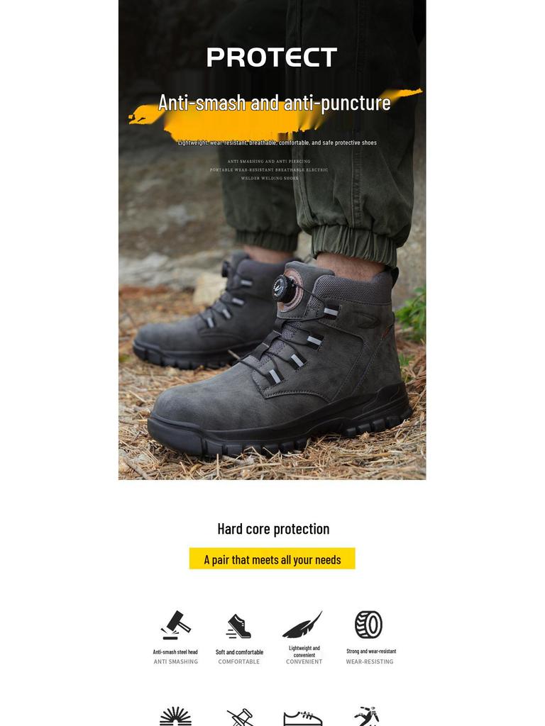 All-Season Anti-Smash & Puncture-Resistant Comfort Safety Shoes for Labor Protection