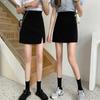 2022 Summer Women's Plus Size High Waist Black Bodycon A-Line Skirt with Slit