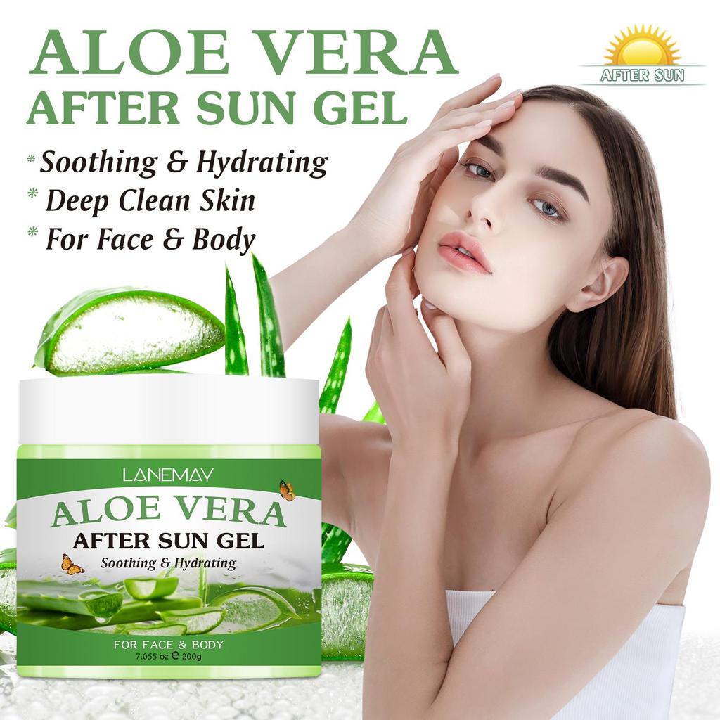 Aloe Vera After Sun Gel-Deep Cleansing and Moisturizing the Skin,Long-Lasting Soothing for Dry and Rough Skin,200g