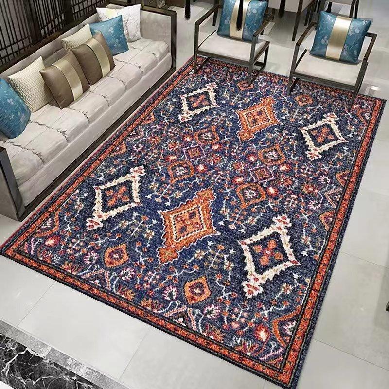 Luxury Velvet Area Mat Bohemian Persian Mat Perfect for High Flow Areas Such As Living Rooms, Bedrooms, and Indoor Spaces, Bohemian Floral Mat