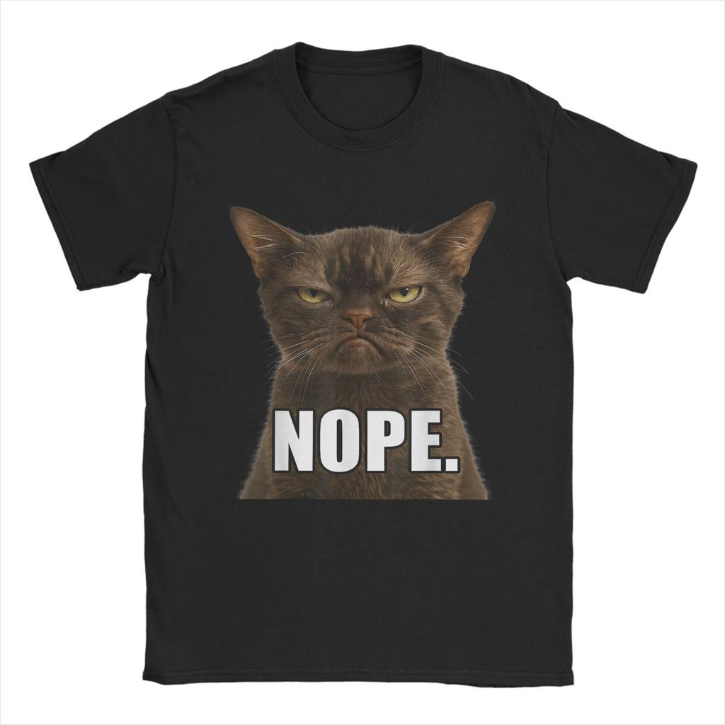 Men Ugly Cat Meme Face Mood Disgusted T Shirts Cotton Tops Short-Sleeve T Shirt Crewneck Fashion Design Tee Shirt New Arrival