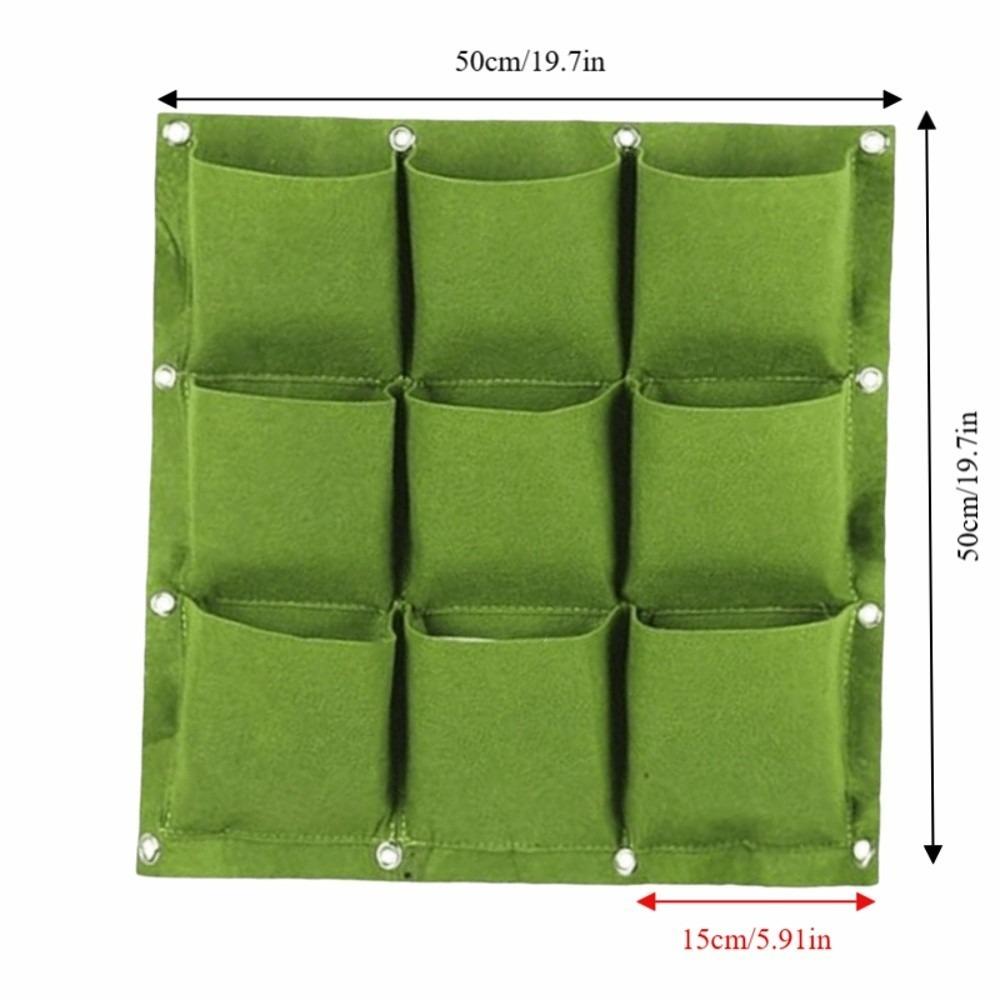 9 Pockets Plant Bag 50*50cm Grow Bag Durable Pocket Planting Bag  Wall Planting