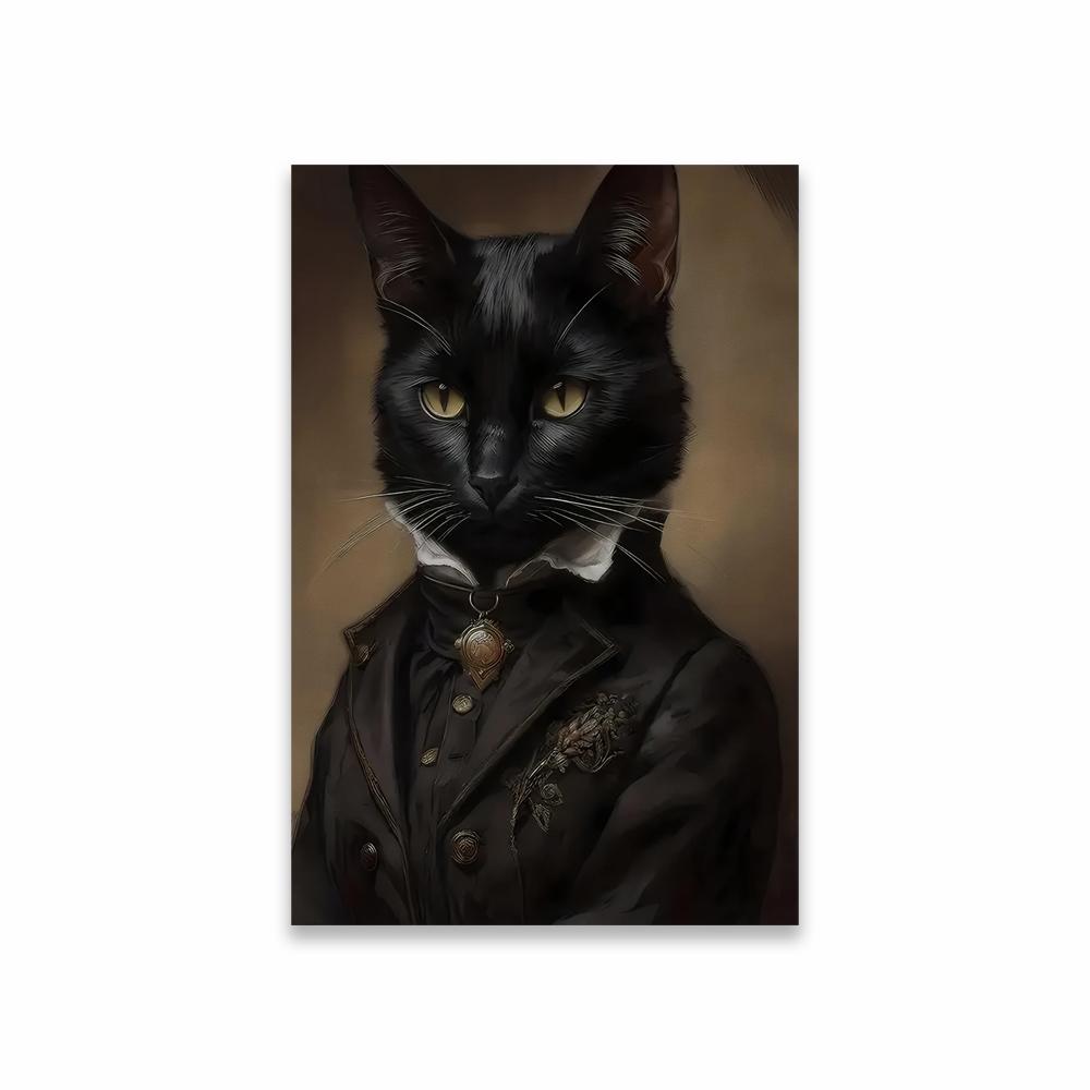 Dark Academia Decor Posters Animal Black Cat Wall Art Gothic Prints Aesthetic Room Wall Decoration Canvas Painting Modern Decor