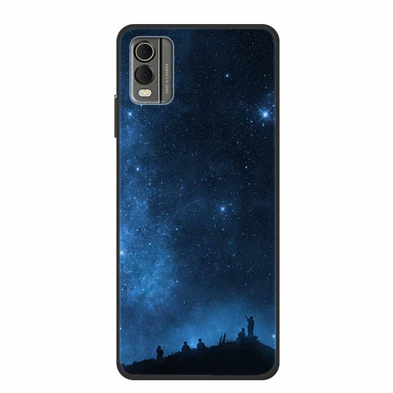 Pentru husă Nokia C32 6,5" Husă spate din silicon moale TPU de lux Carcase pentru telefon pentru NokiaC32 Protector drăguț Rezistent la șocuri Flori Capa