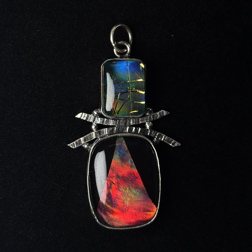 47 Ct Natural Opal Emerald-Cushion Cut Certified 925 Sterling Silver Pendant