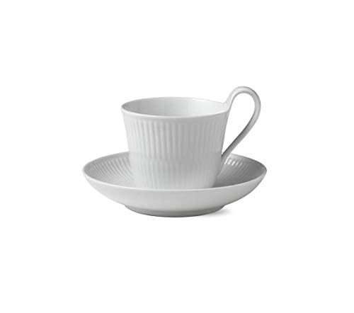 

Royal Copenhagen White Fluted Teacup and Saucer with High Handle, 250ml, 2408092 (1017384) [Parallel Import]