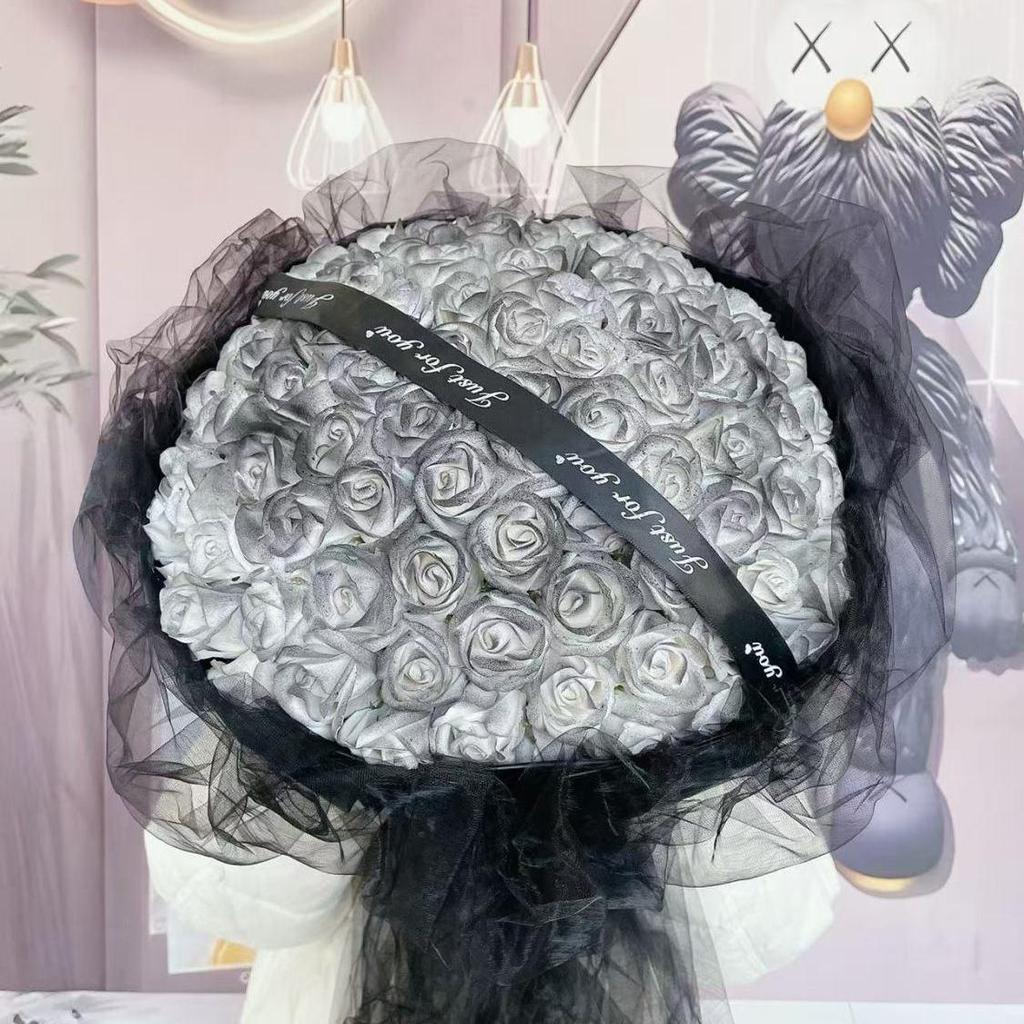 Seifenstrauß mit blauen Rosen in Crushed-Eis-Optik – Valentinstags- oder Geburtstagsgeschenk für Freund/Freundin