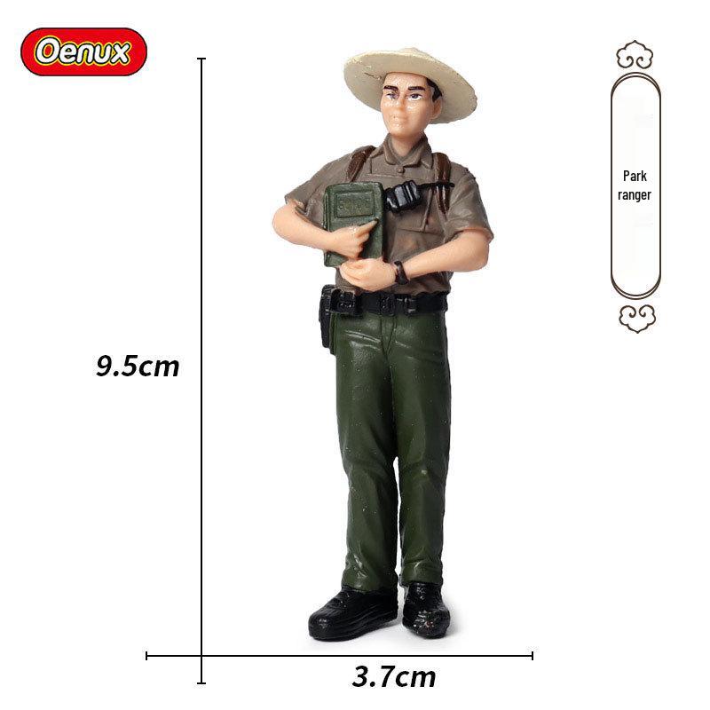 Farmer & Breeder Figure Set - Police Officer, Veterinarian, Plow Worker Toy Ornaments for Kids