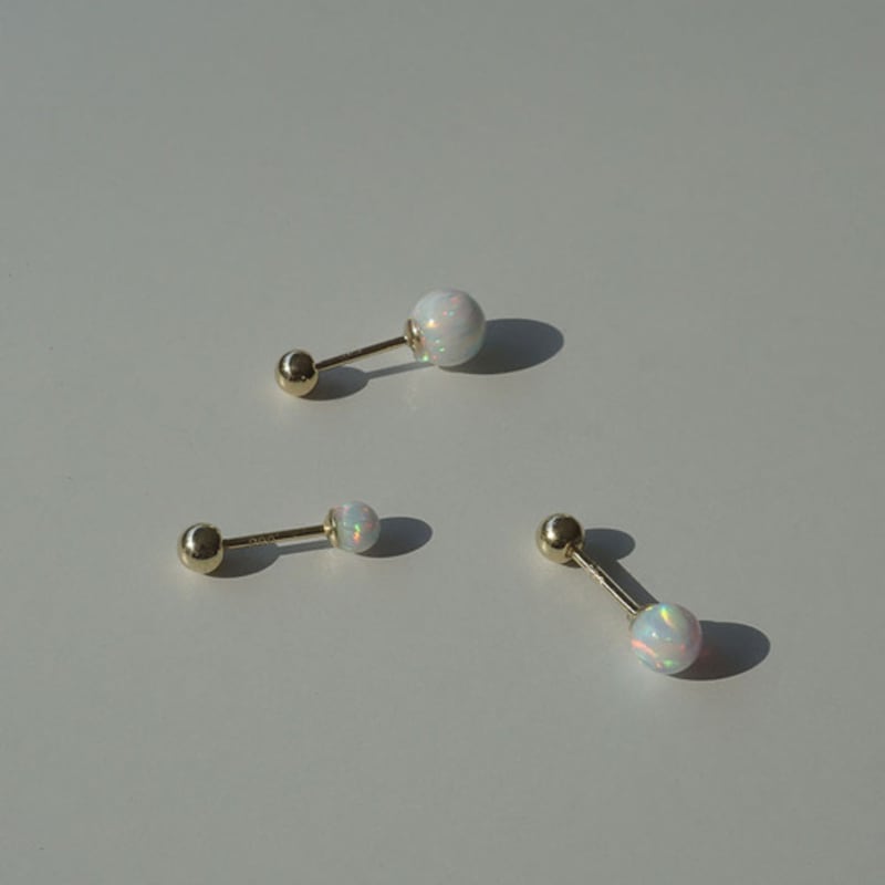 Youngglow 14k White Opal Ball Piercing